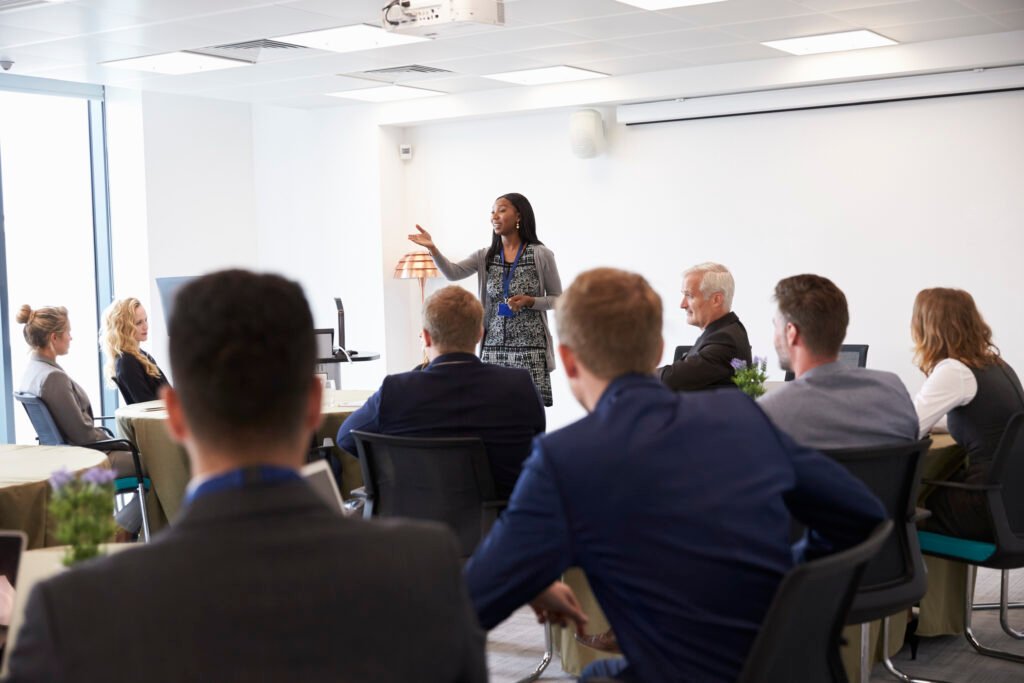 Career development workshop being held at the World AI Tech Expo